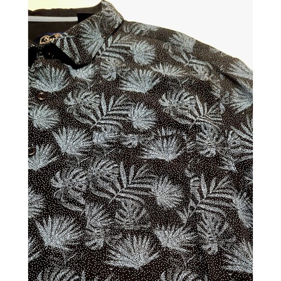 Nat Nast Luxury Originals Blue Palms Black Hawaiian Tropical L Silk Blend NWOT - Picture 10 of 12